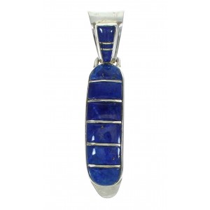 Southwestern Sterling Silver And Lapis Inlay Pendant YX68272