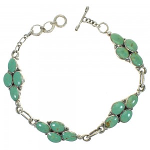 Sterling Silver Southwestern Turquoise Link Bracelet RX68627