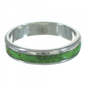 Gaspeite Inlay Silver Ring Size 4-3/4 AX73524