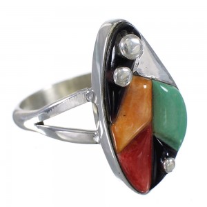 WhiteRock Genuine Sterling Silver Multicolor Ring Size 7-1/2 WX81944