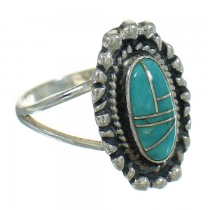 Southwestern Turquoise And Sterling Silver Ring Size 5 WX79810