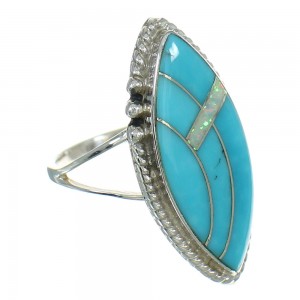 Opal Turquoise Sterling Silver Southwestern Ring Size 6-1/2 YX80434