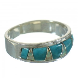 Southwestern Silver Turquoise Opal Ring Size 6-1/2 YX80665