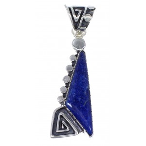 Southwest Lapis And Genuine Sterling Silver Water Wave Pendant YX67251