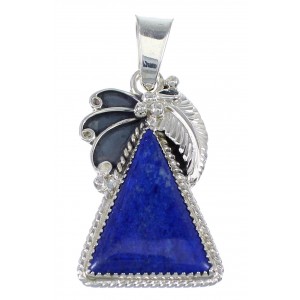 Lapis And Genuine Sterling Silver Southwestern Pendant YX67258