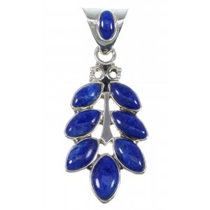 Genuine Sterling Silver And Lapis Southwestern Pendant YX67275