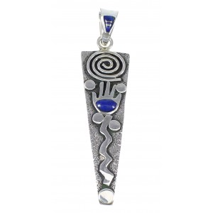 Authentic Sterling Silver And Lapis Southwest Hand Pendant YX67298