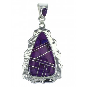 Southwest Genuine Sterling Silver Magenta Turquoise Pendant YX67002