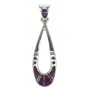 Southwestern Sterling Silver Magenta Turquoise Pendant YX67019