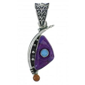 Southwestern Genuine Sterling Silver Multicolor Pendant YX67021