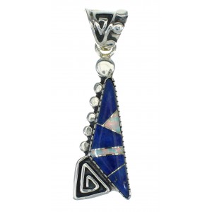 Water Wave Lapis Opal Silver Southwest Pendant YX70295