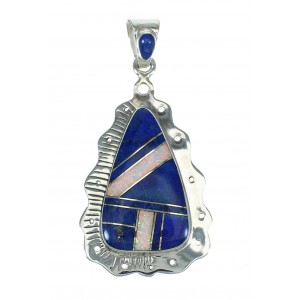 Lapis Opal Silver Southwestern Pendant YX70297