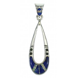 Southwestern Sterling Silver Opal Lapis Pendant YX70320