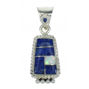 Silver Lapis And Opal Southwest Pendant YX70367