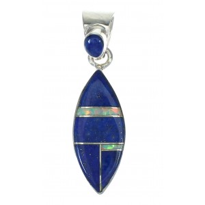 Silver Lapis And Opal Southwestern Pendant YX70369