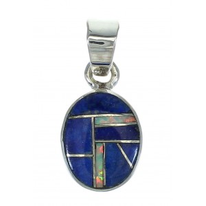 Sterling Silver Opal And Lapis Southwest Pendant YX70386