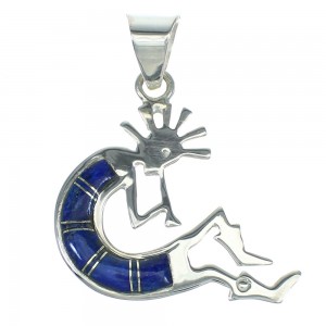 Southwestern Sterling Silver And Lapis Kokopelli Pendant YX67368