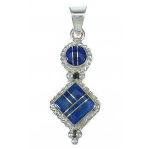 Southwest Sterling Silver And Lapis Pendant YX67371