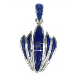 Southwestern Genuine Sterling Silver And Lapis Pendant YX67372