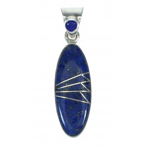 Southwest Genuine Sterling Silver And Lapis Pendant YX67373