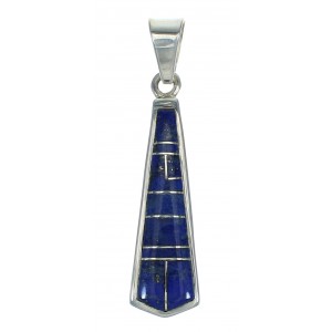 Authentic Sterling Silver And Lapis Southwest Pendant YX67382