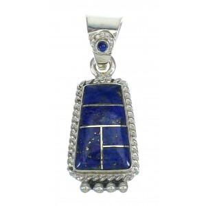 Genuine Sterling Silver And Lapis Southwestern Pendant YX67384