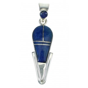 Sterling Silver And Lapis Southwestern Slide Pendant YX67387