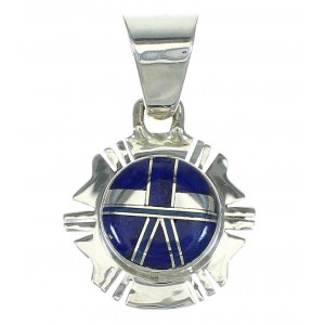 Lapis Inlay And Sterling Silver Southwest Pendant YX67429