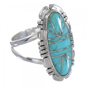 Genuine Sterling Silver Turquoise Ring Size 5-3/4 RX94180