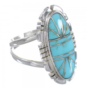 Turquoise Authentic Sterling Silver Ring Size 7-3/4 RX94201