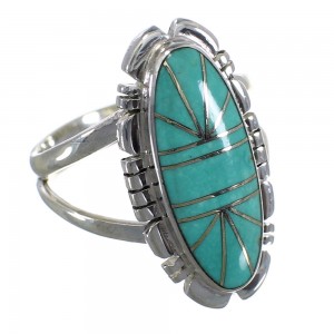 Turquoise Genuine Sterling Silver Ring Size 7-3/4 AX94272