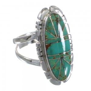 Turquoise Southwestern Silver Ring Size 5-1/4 AX94280