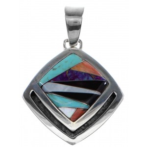 Silver Multicolor Southwestern Pendant YX95078