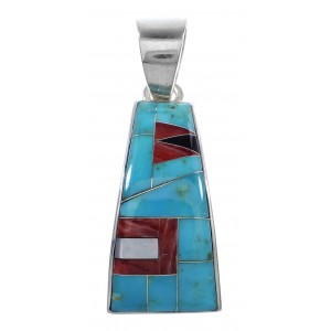 Multicolor Silver Southwestern Pendant YX94744