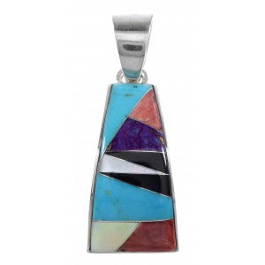 Multicolor Genuine Sterling Silver Southwest Pendant YX94747