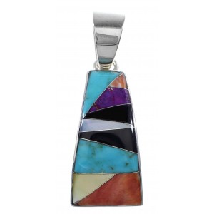 Multicolor Authentic Sterling Silver Southwest Pendant YX94749