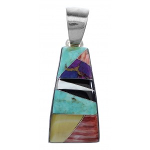 Multicolor Authentic Sterling Silver Southwestern Pendant YX94750