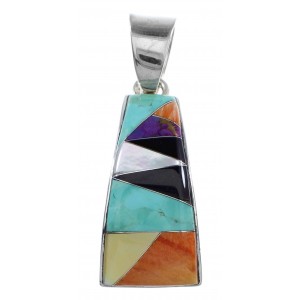 Multicolor And Sterling Silver Southwest Pendant YX94754