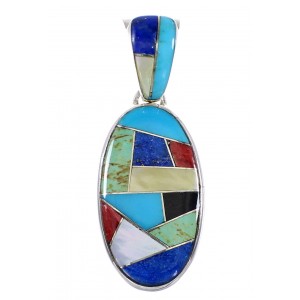 Southwest Multicolor Sterling Silver Pendant RX95647