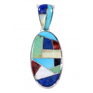 Southwest Jewelry Multicolor Sterling Silver Pendant RX95648