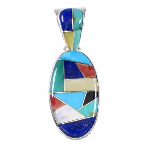 Genuine Sterling Silver And Multicolor Jewelry Pendant RX95650