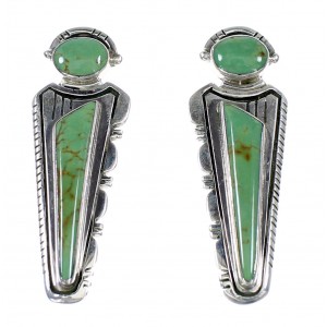 Turquoise Inlay Sterling Silver Post Earrings AX94977