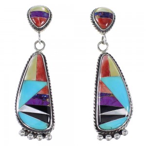 Multicolor Jewelry Sterling Silver Post Dangle Earrings AX94687