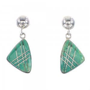 Silver Turquoise Southwest Post Dangle Earrings AX95586