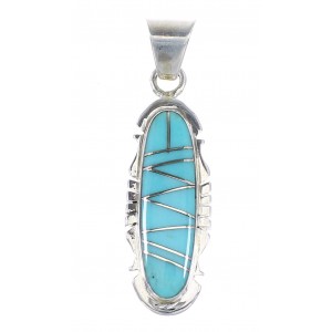 Turquoise Authenitc Sterling Silver Southwestern Pendant AX95257