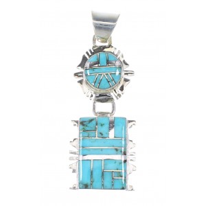 Turquoise Silver Jewelry Southwestern Pendant AX95295