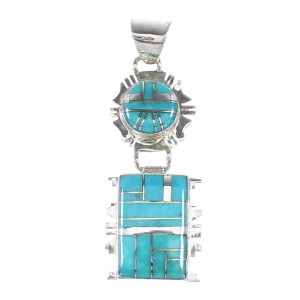 Turquoise Sterling Silver Jewelry Southwestern Pendant AX95297