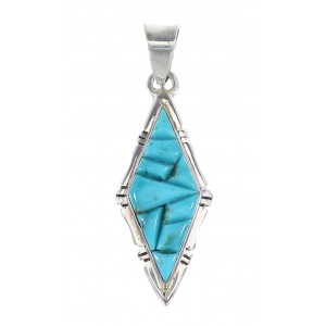 Turquoise Southwest Jewelry Authentic Sterling Silver Pendant AX95326