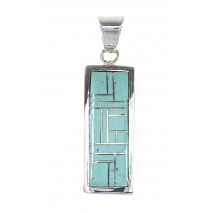 Southwest Authentic Sterling Silver Turquoise Pendant AX95449