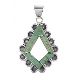 Turquoise Inlay Sterling Silver Pendant AX95490